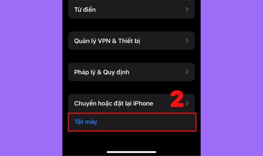 chọn tắt máy để shutdown iphone