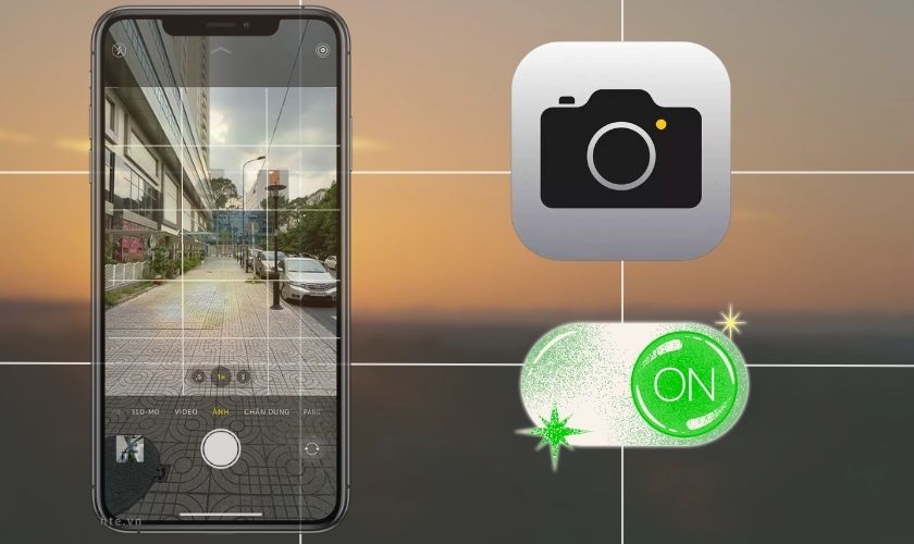 bật lưới camera iphone