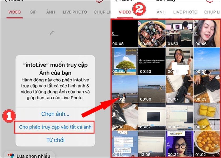 cách để làm video hình nền iphone có tiếng bằng intolive