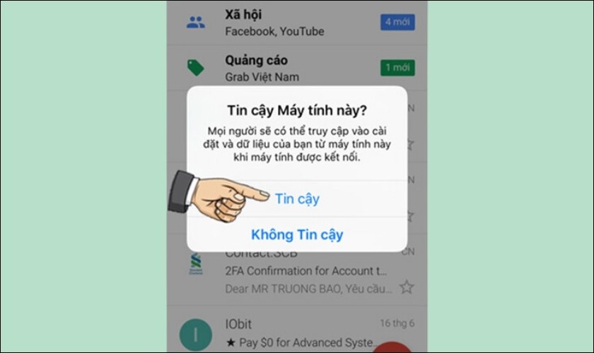 xác nhận cho phép kết nối 