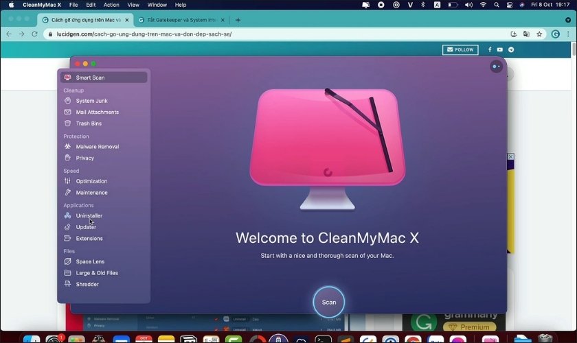 cách xóa ứng dụng đã tải trên macbook bằng CleanMyMac X 