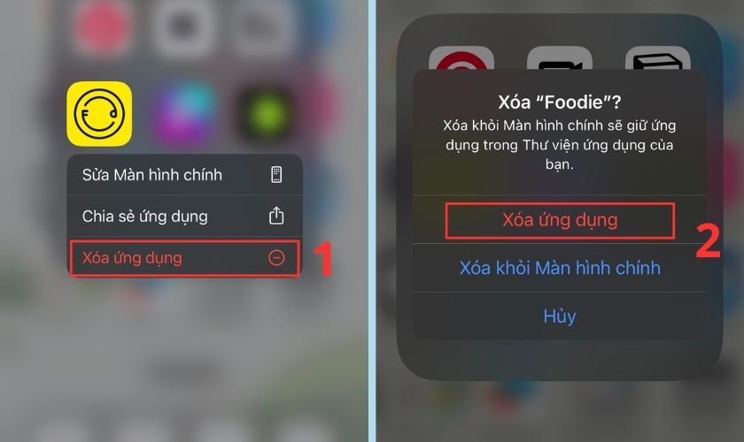 xóa ứng dụng