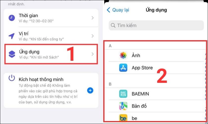 thiết lập thông báo cho ứng dụng khi turn on do not disturb