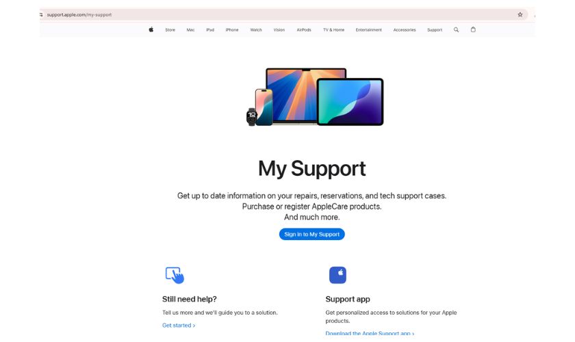 Cách check bảo hành Apple bằng support.apple.com