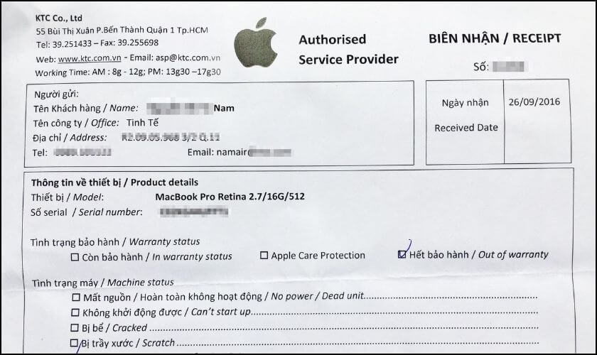 vì sao cần phải check bảo hành apple