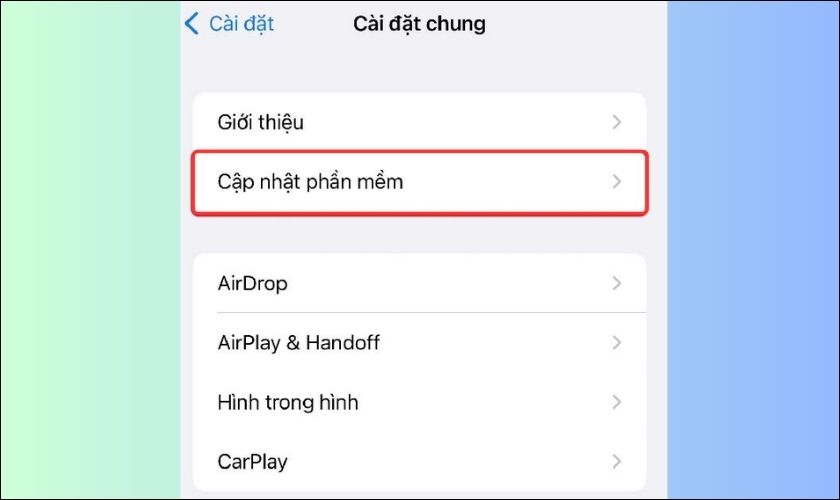 cập nhật phần mềm mới cho iphone 