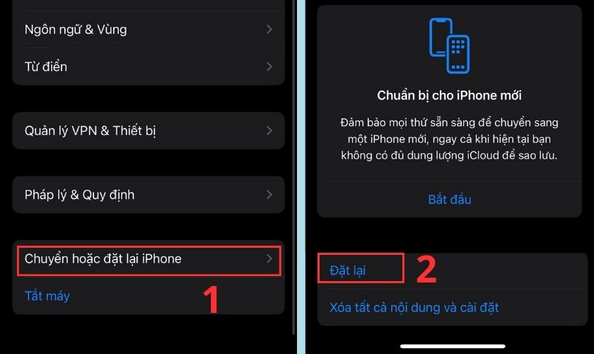 khôi phục lại cài đặt gốc iphone 