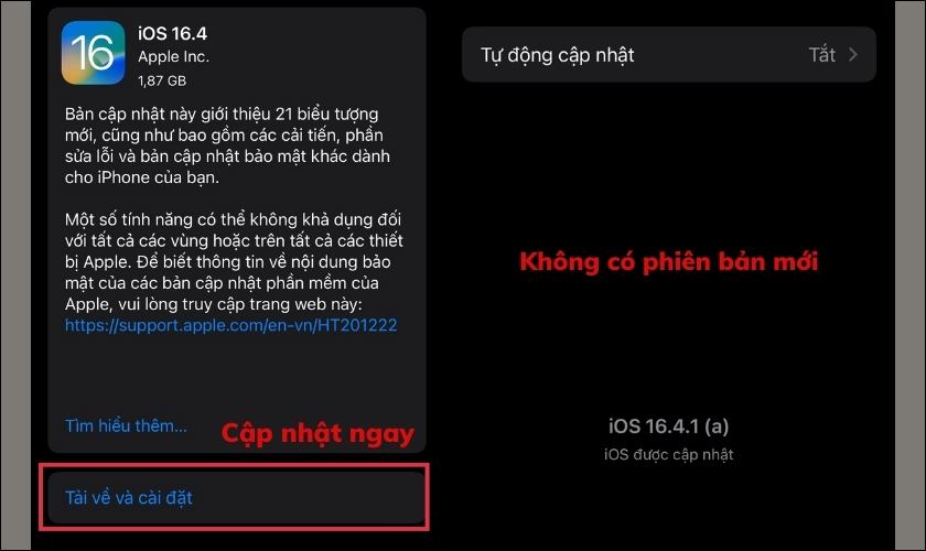 cập nhật phần mềm là cách khắc phục iphone không nhận sạc