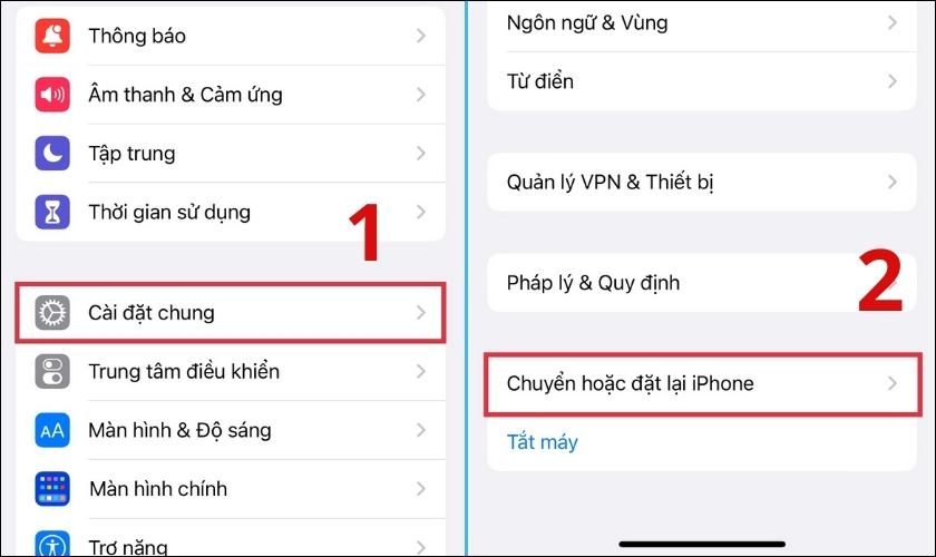 khôi phục các cài đặt iphone để sửa lỗi không nhận sim 