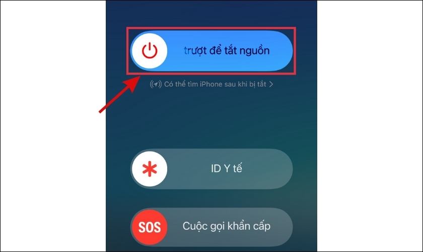 tắt nguồn và khởi động lại iphone khi máy không nhận sim 