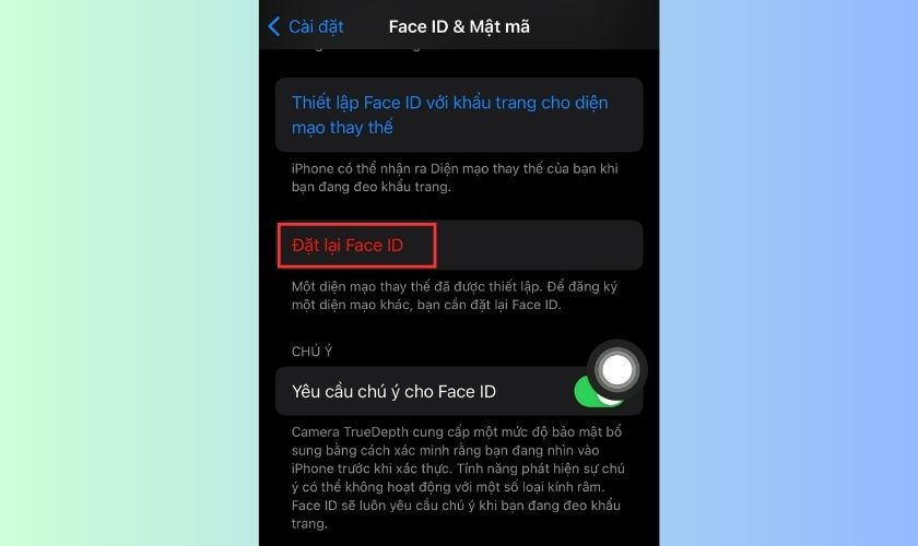 sửa iphone bị mất face id