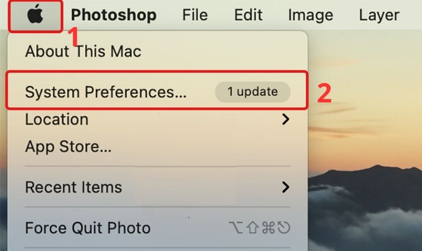 vào system preferences