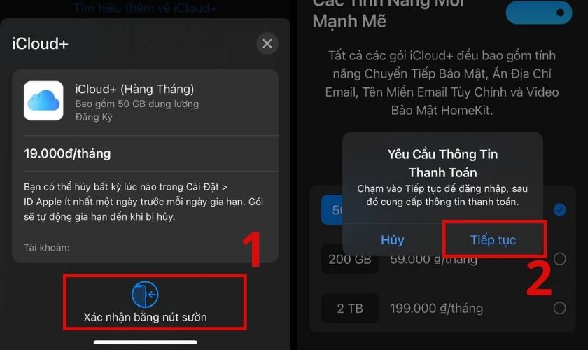 nâng cấp icloud