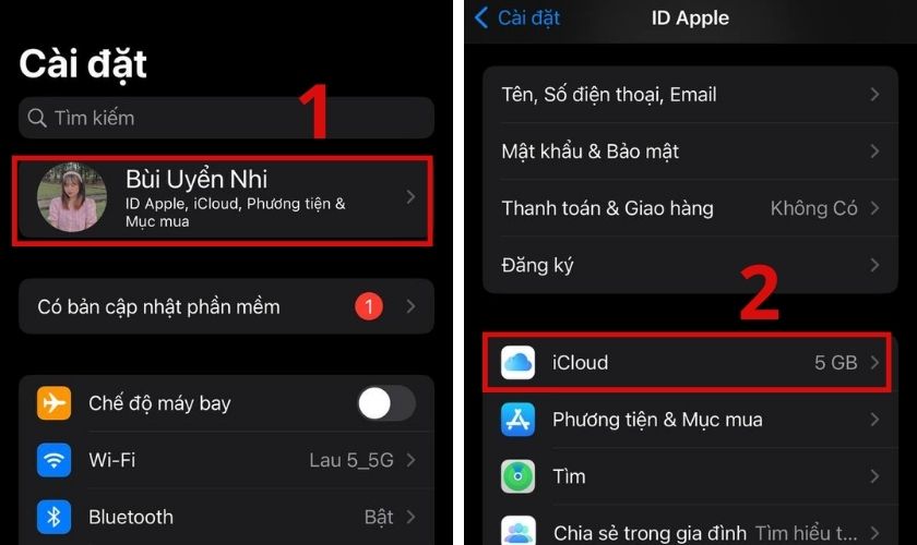 cách bật tắt sao lưu icloud trên iphone