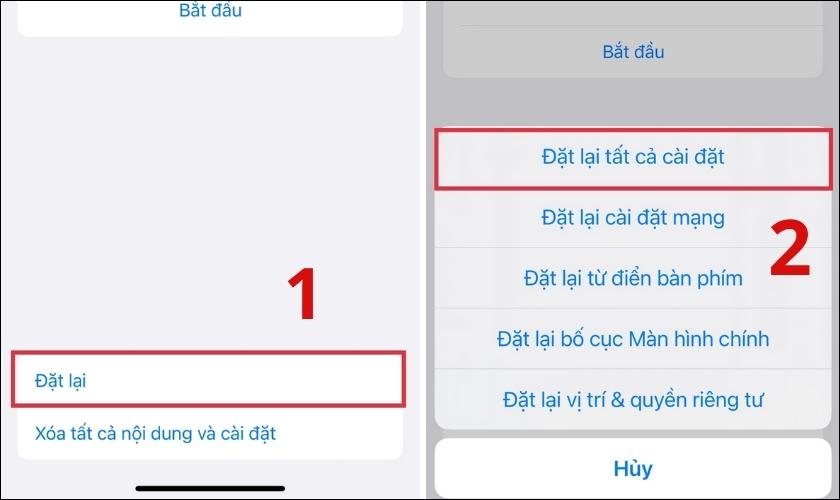 đặt lại cài đặt iphone 