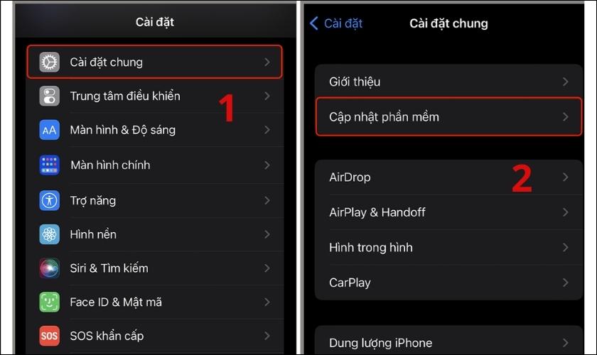 cập nhật phần mềm cho iphone 