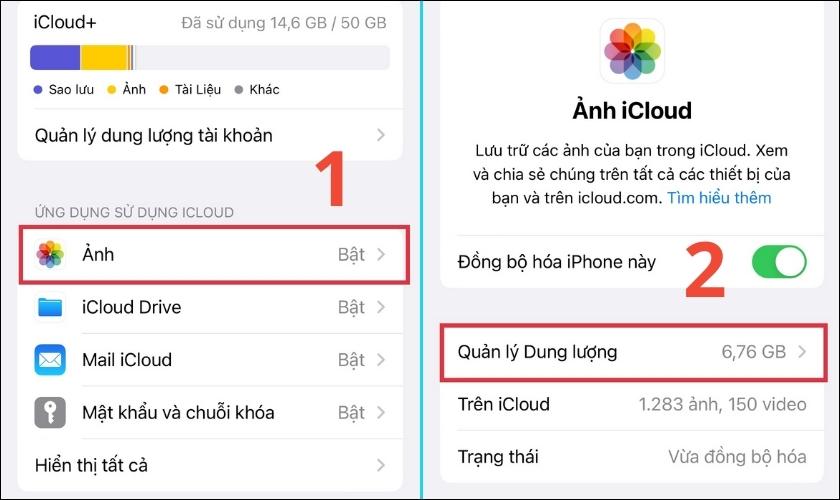 quản lý dung lượng ảnh trên icloud 