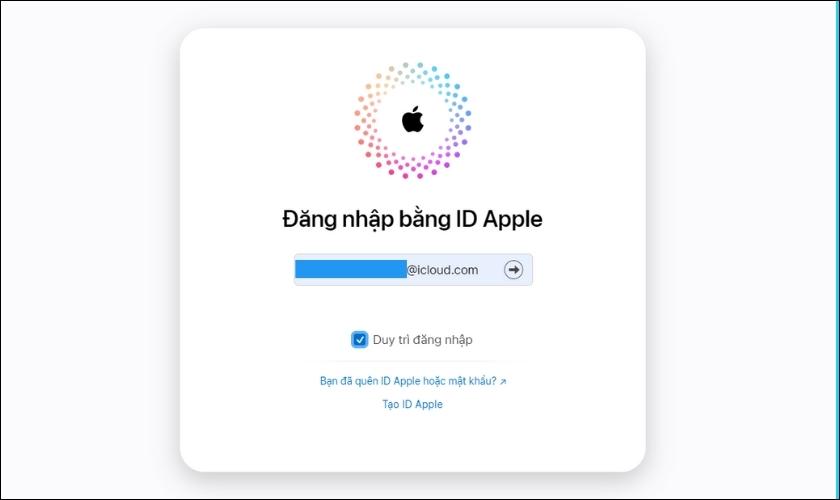 đăng nhập icloud trên máy tính 