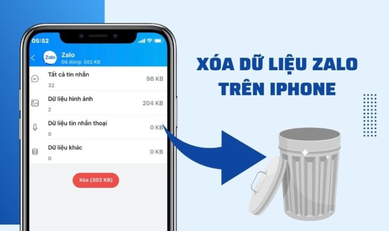 xóa dữ liệu ứng dụng zalo trên iphone