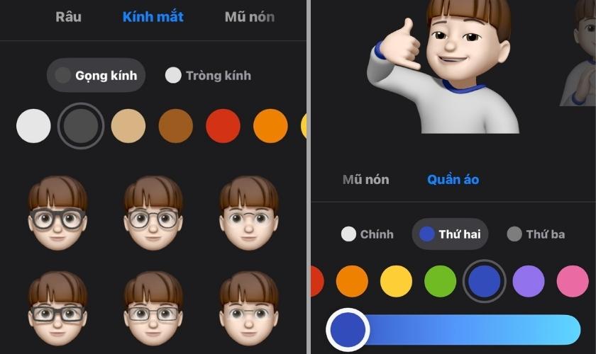 ngoài ra còn một số mục khác giúp bạn thực hiện cách tạo memoji trên iphone độc đáo