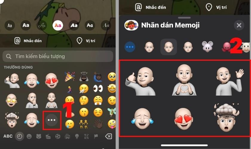 hướng dẫn các thao tác ghép memoji vào ảnh