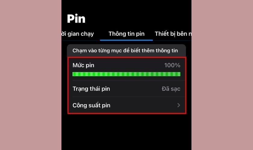 giao diện xem pin iphone bao nhiêu thì thay trong battery life