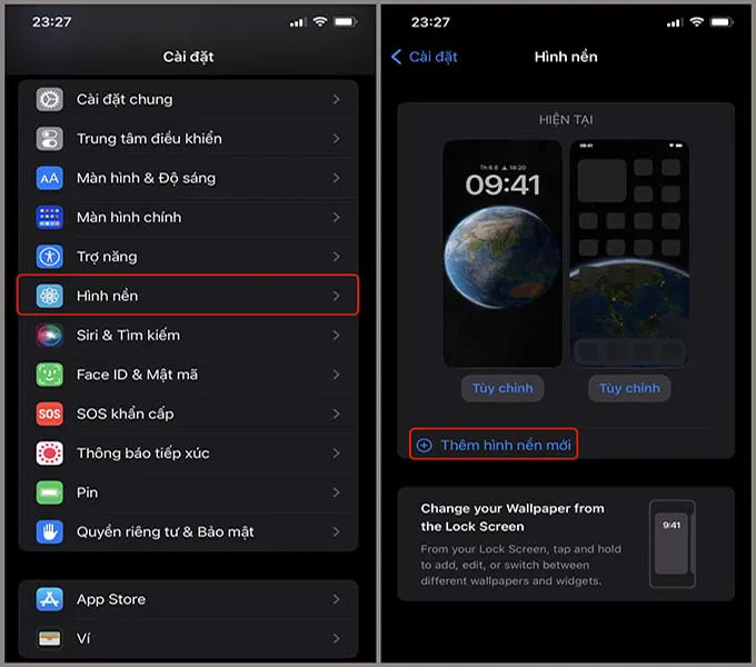Đổi hình nền trên iPhone Xs