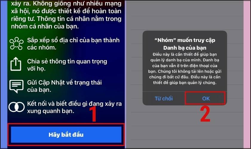 sử dụng Groups để delete số liên hệ 