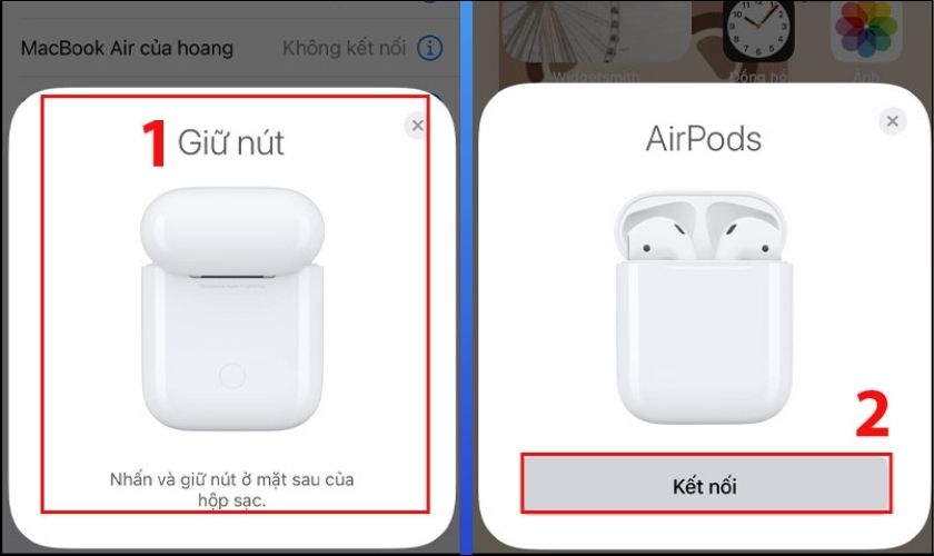 xóa airpods rồi kết nối lại