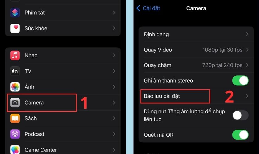 Mẹo bảo lưu cài đặt camera trên iPhone