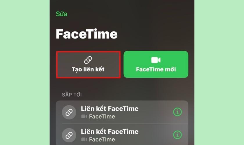 Tạo link liên kết để thực hiện cách gọi Facetime cho điện thoại Android