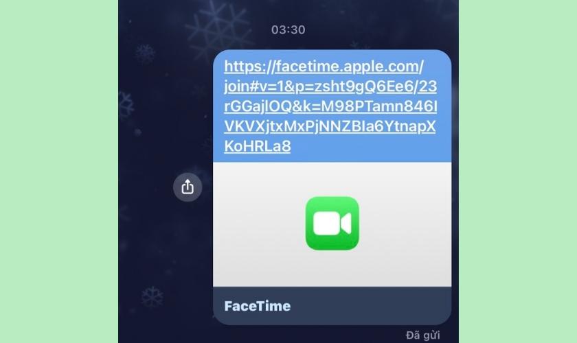 Gửi đường link Facetime cho người khác