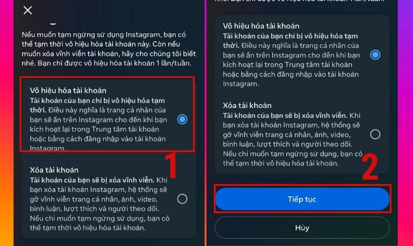 Chọn cách khóa tài khoản Instagram tạm thời trên iPhone 