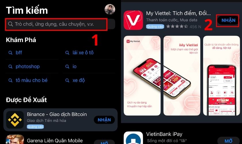 cách khôi phục ứng dụng đã xoá trên iPhone bằng thanh tìm kiếm