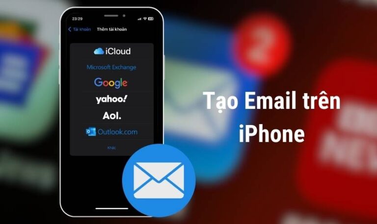 cách tạo email trên iphone