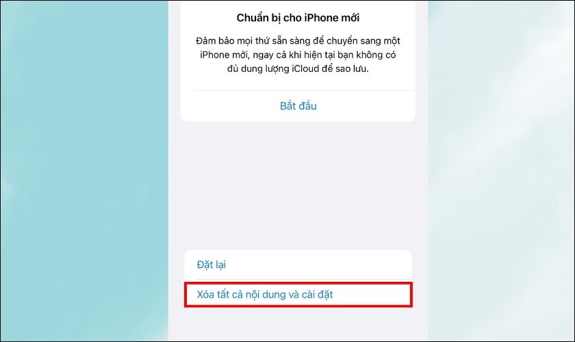 chọn xóa tất cả nội dung và kết thúc