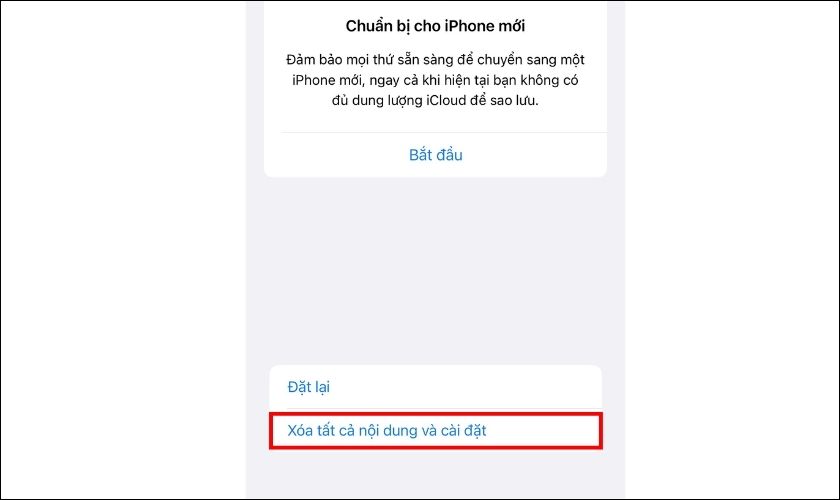 chọn xóa tất cả nội dung và kết thúc