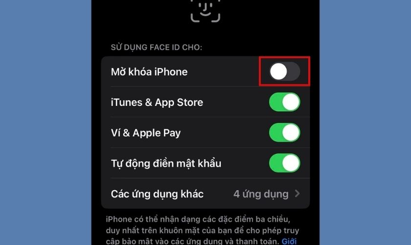 khắc phục lỗi face id không khả dụng bằng cách khởi động lại face id