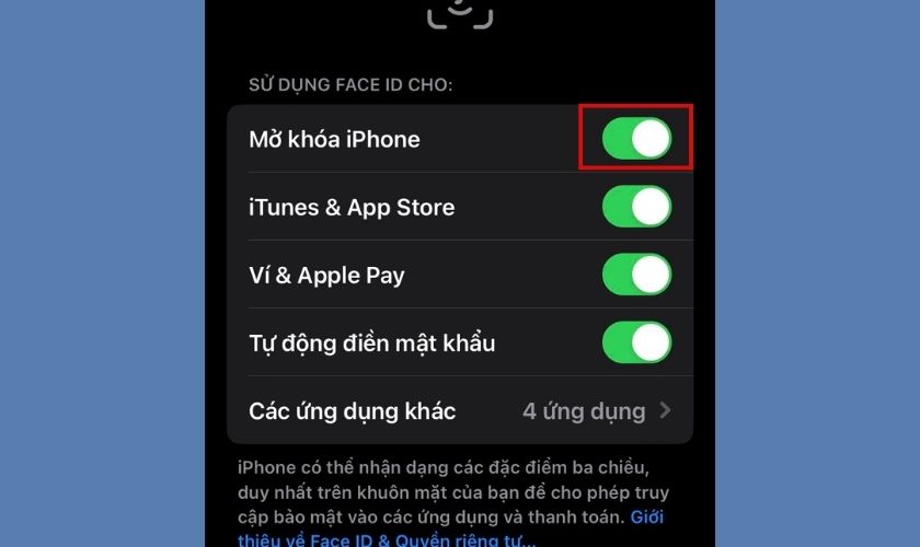 khởi động lại face id để khắc phục lỗi face id không khả dụng