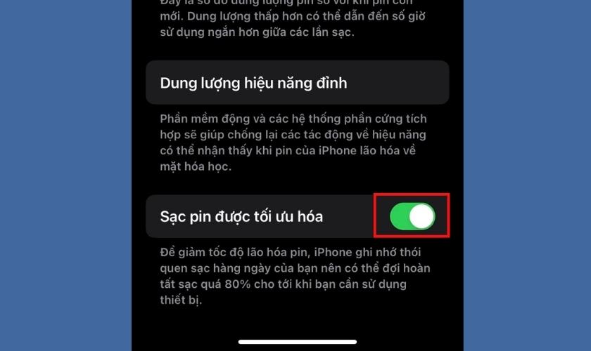 Bật tính năng sạc pin tối ưu hóa để tăng tốc cho iPhone 