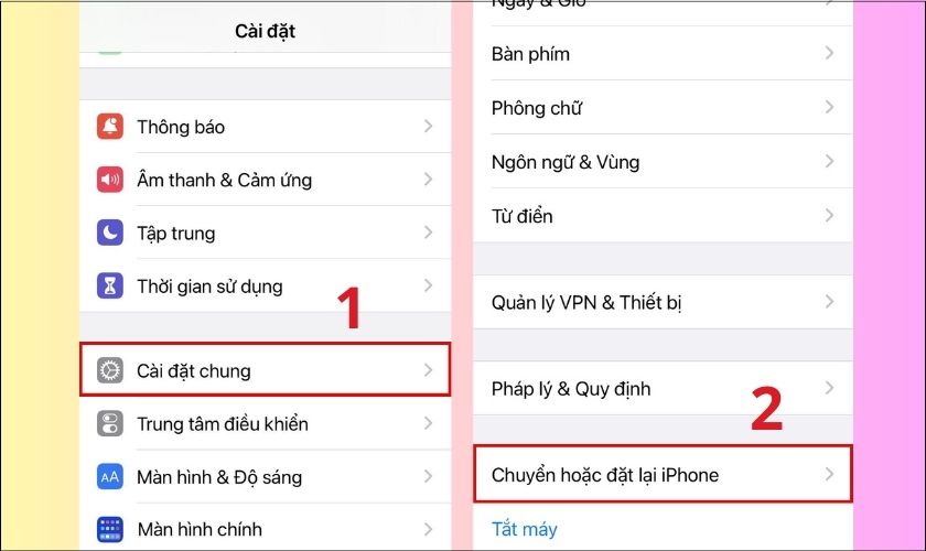 cài lại cài đặt mạng để khắc phục điện thoại iphone bị mất sóng 