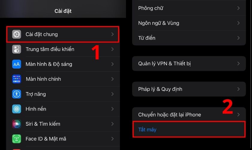 cách khởi động lại iphone trong cài đặt máy