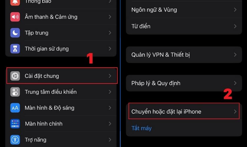 Khôi phục cài đặt gốc trên điện thoại iPhone