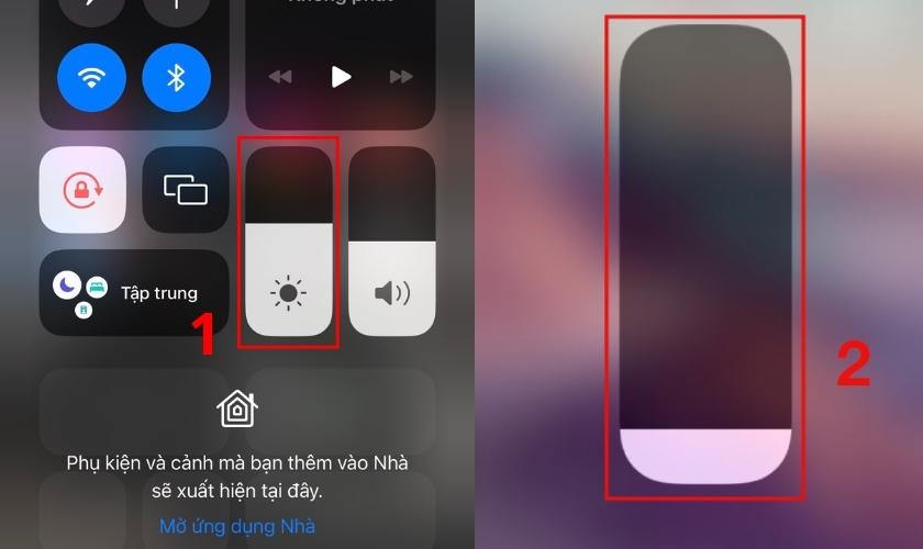 Chọn độ sáng màn hình phù hợp khắc phục nguyên nhân tình trạng pin iPhone giảm