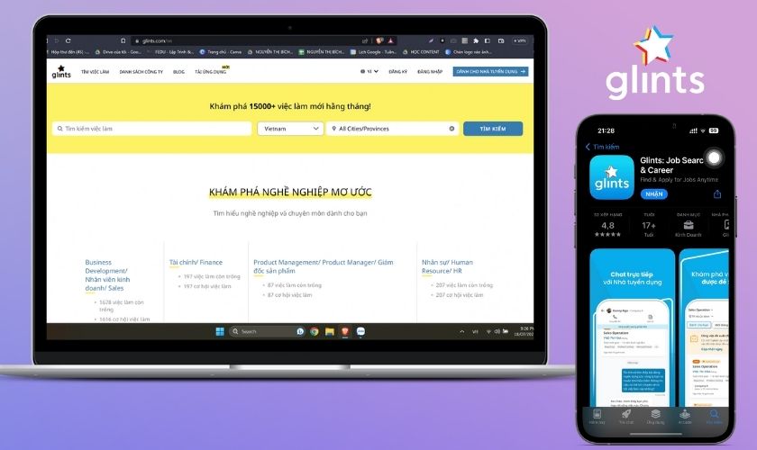 Ứng dụng Glints kiếm việc nhanh gọn