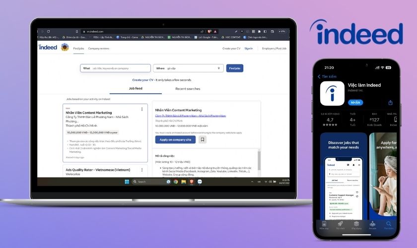 Indeed Job Search app tìm việc làm thông dụng trên thị trường