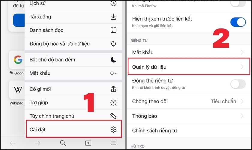 Hướng dẫn cách bật cookie trên iPhone đối với Mozilla Firefox