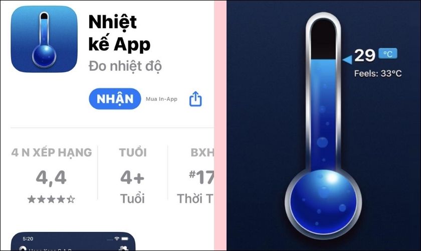 Cách đo nhiệt độ ngoài trời bằng iPhone với phần mềm Nhiệt kế App