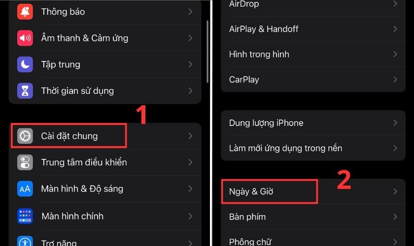 Cài đặt lại ngày và giờ trên iPhone khi bị lỗi không có dịch vụ