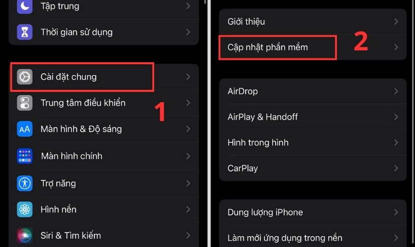 Nâng cấp phiên bản iOS khi xảy ra lỗi không có dịch vụ trên iPhone